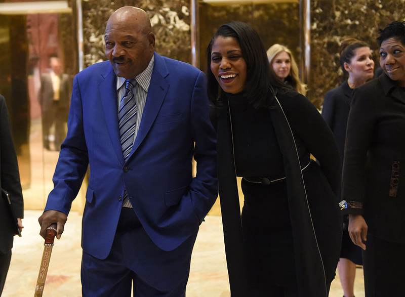 Jim Brown and Omarosa Manigault (Timothy A. Clary/AFP/Getty Images)